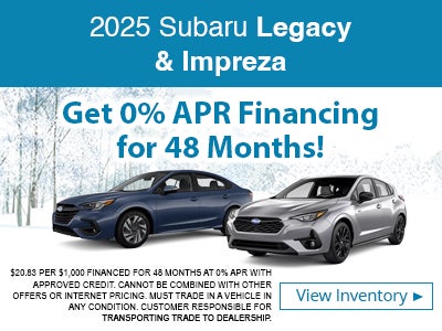 2025 Subaru Legacy and Impreza